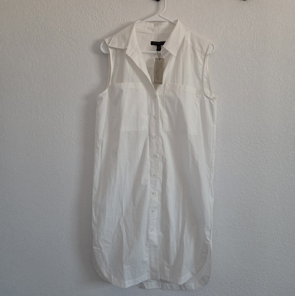 Banana Republic White Sleeveless Dress